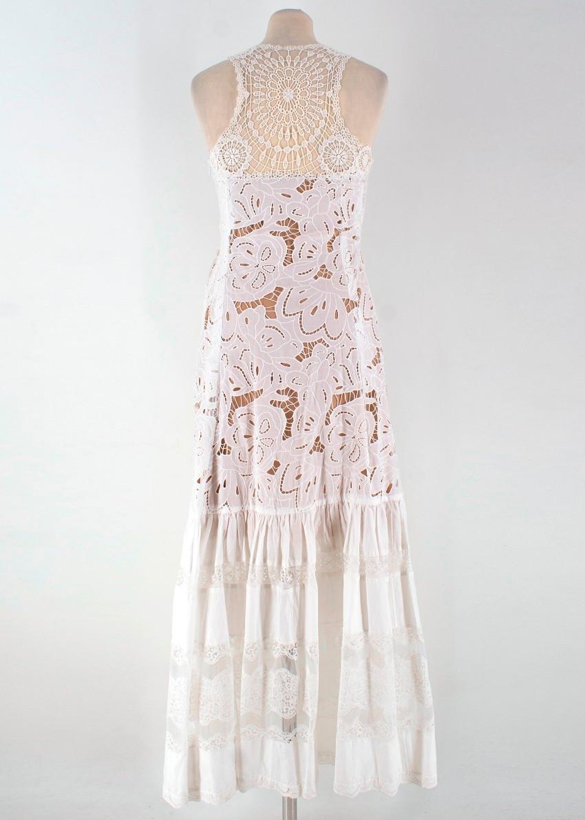 Zuhair Murad White Dropped Waist Dress - Size XS In Excellent Condition For Sale In London, GB