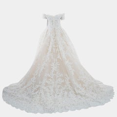 Zuhair Murad White Embroidered Tulle Wedding Gown M
