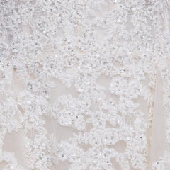Zuhair Murad White Embroidered Tulle Wedding Gown M