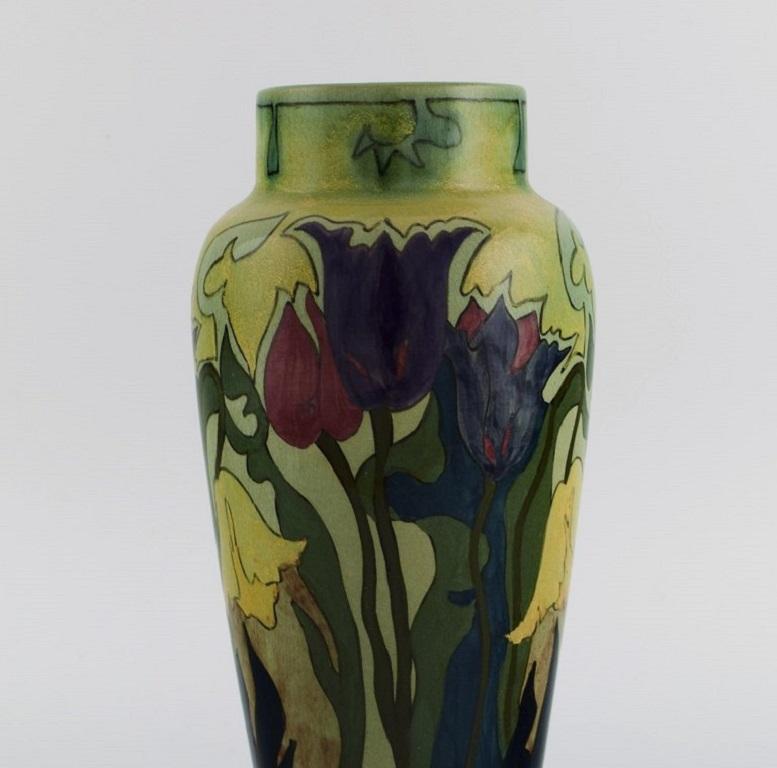 Zuid-Holland, Gouda, Antique Art Nouveau Vase in Glazed Ceramics In Excellent Condition In Copenhagen, DK