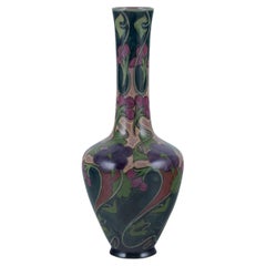 Zuid-Holland, Gouda. Unique Art Nouveau vase in glazed ceramic.