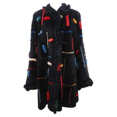 Vintage Zuki Sheered Beaver Coat with Rolled Cuff