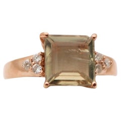 Zultanit Diamant Ring 14KT Gold Diaspore Edelstein Farbe wechselnden Edelstein