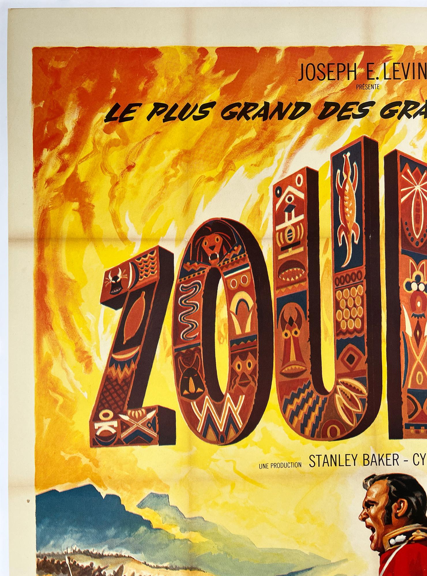 Français Affiche française du grand film Zulu, 1964. Roger Soubie en vente
