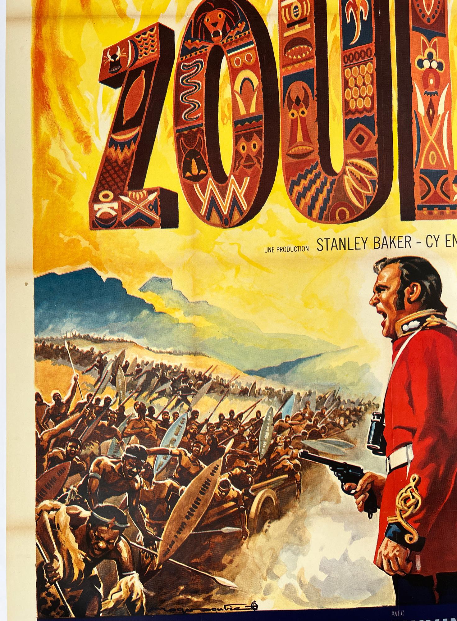 Zulu 1964 French Grande Film Poster. Roger Soubie In Excellent Condition For Sale In Bath, Somerset