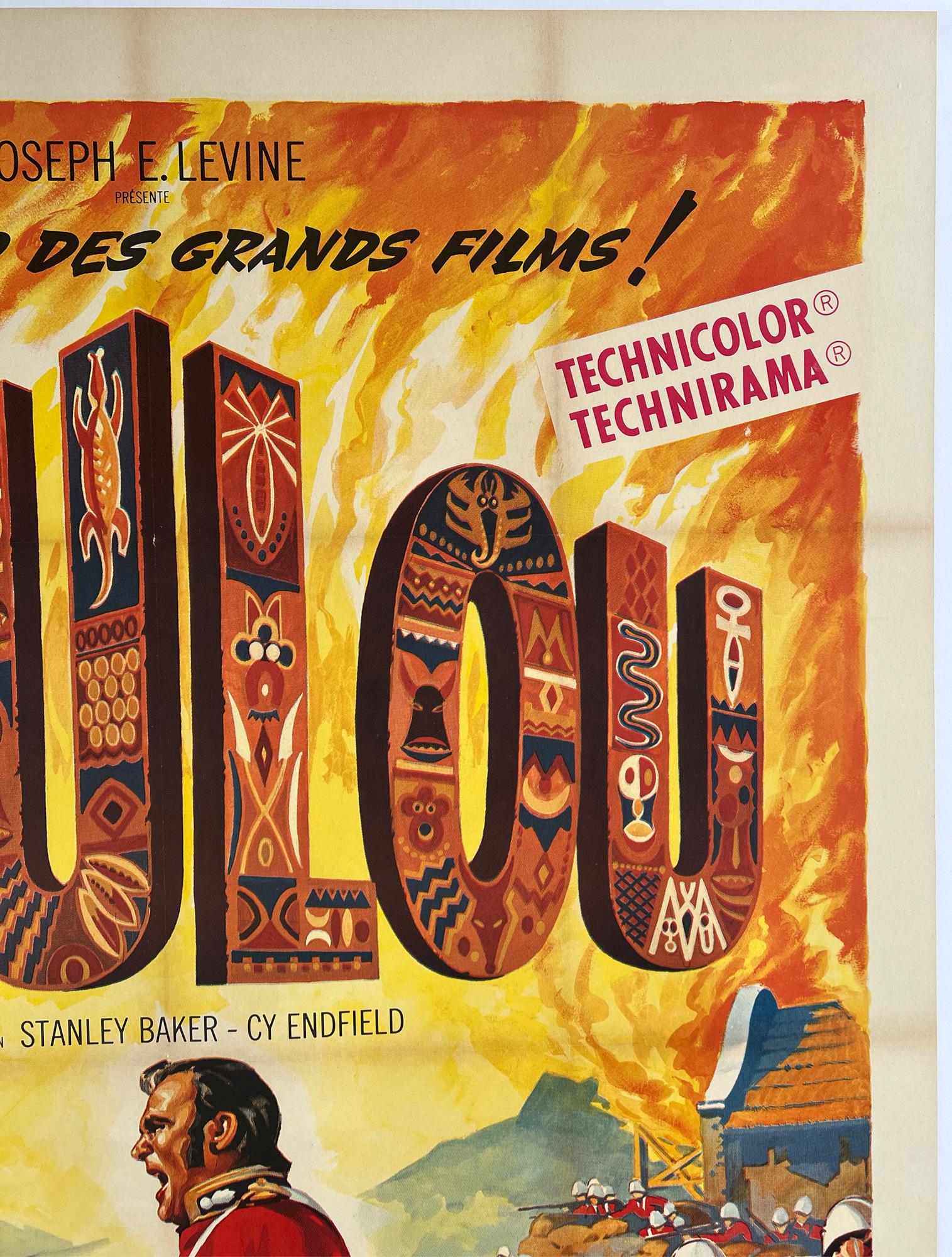 Linen Zulu 1964 French Grande Film Poster. Roger Soubie For Sale