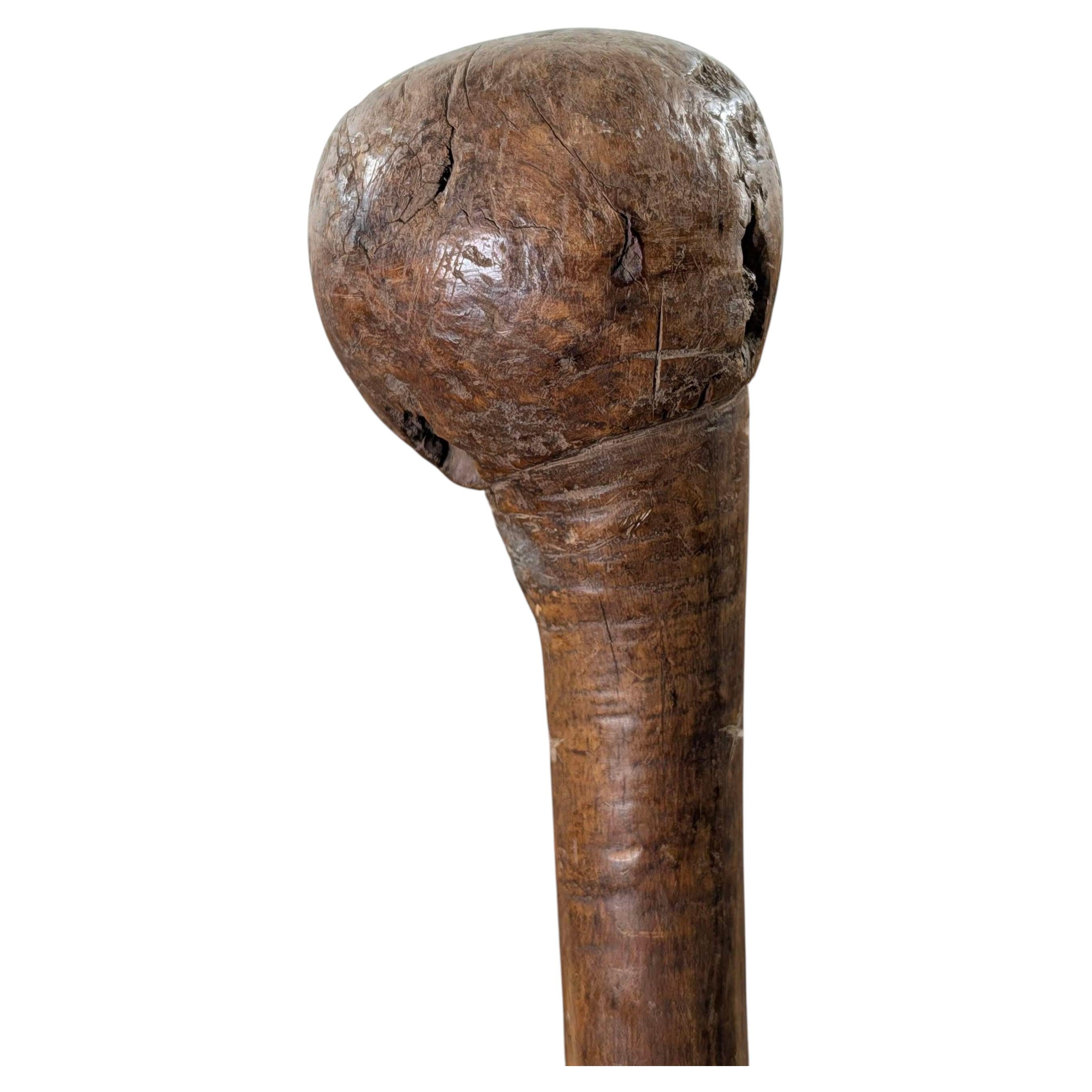 Zulu Iwisa Hardwood Throwing Club with Spherical Head, Early 20th Century For Sale