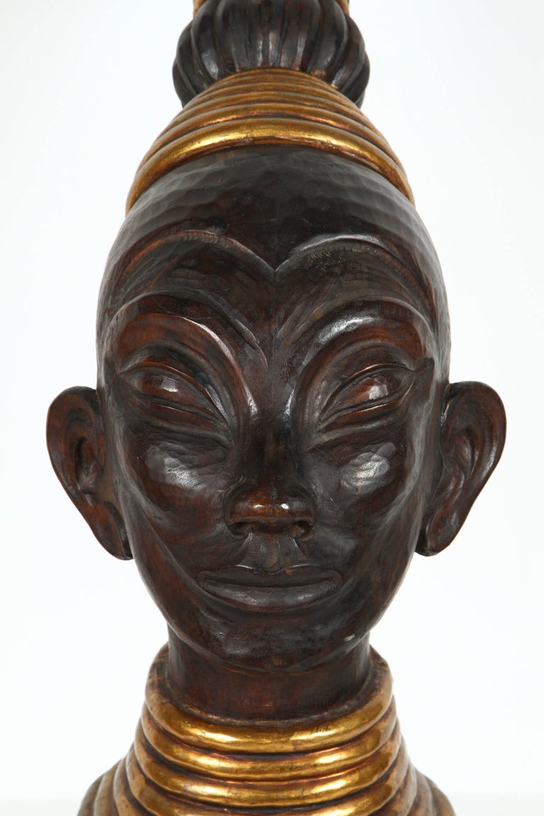 Zulu Wooden Tribal Contemporary Sculpture of Black African Queen For Sale 1