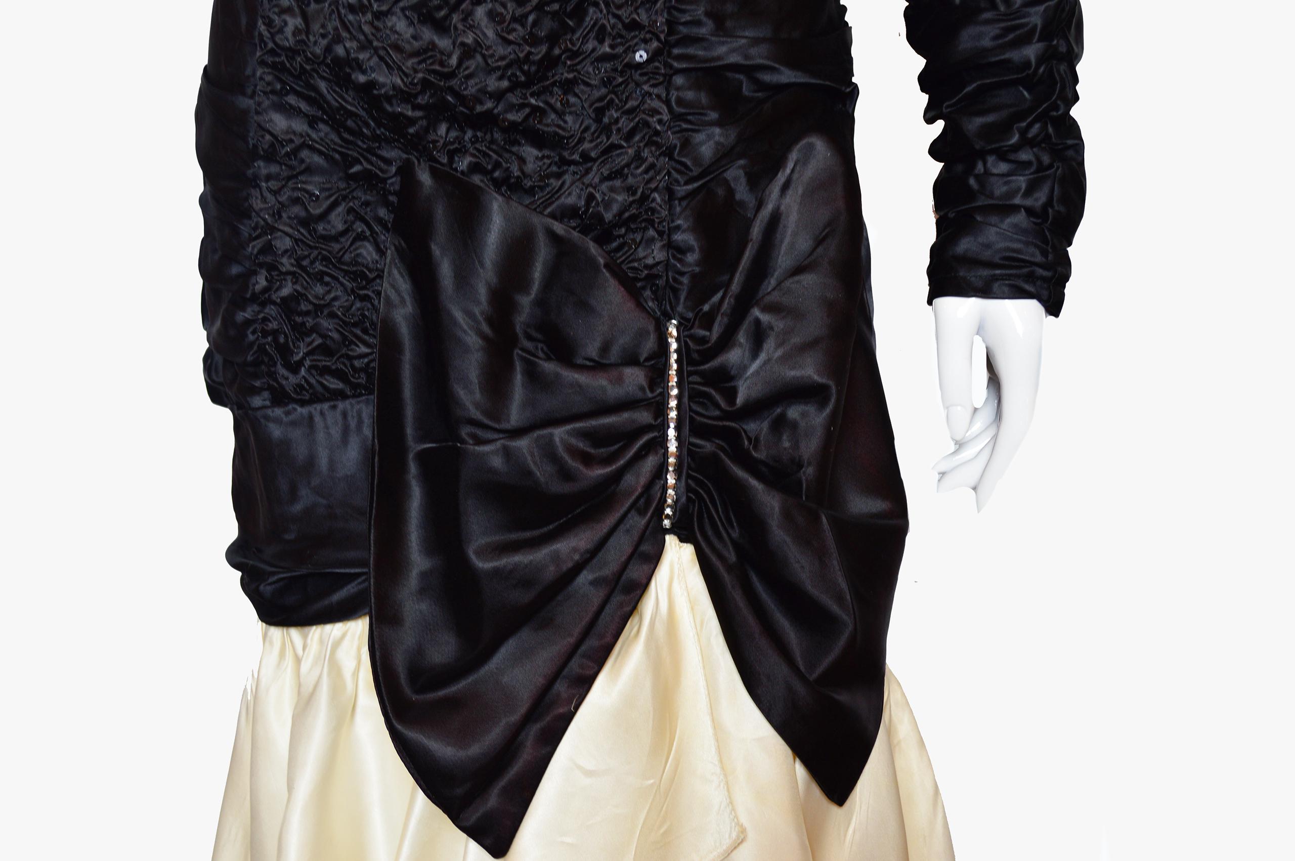 Zum Zum Vintage Satin Formal Dress In Good Condition For Sale In New York, NY