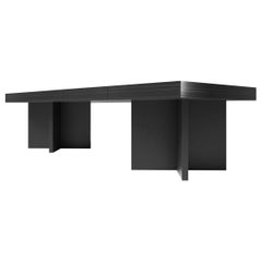 ZUMA DESK - Modern Design with a Smoked Eucalyptus Top and Lealpell Leather Base