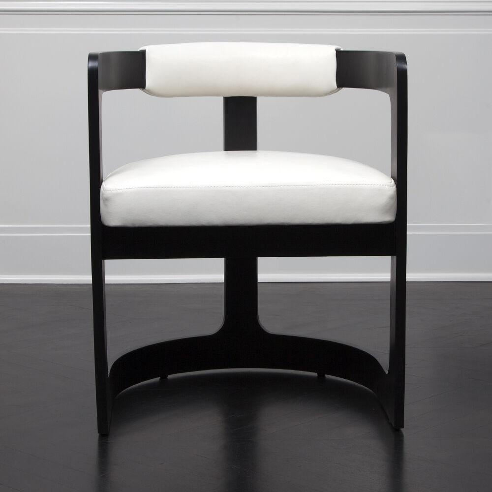 black curved back dining chair