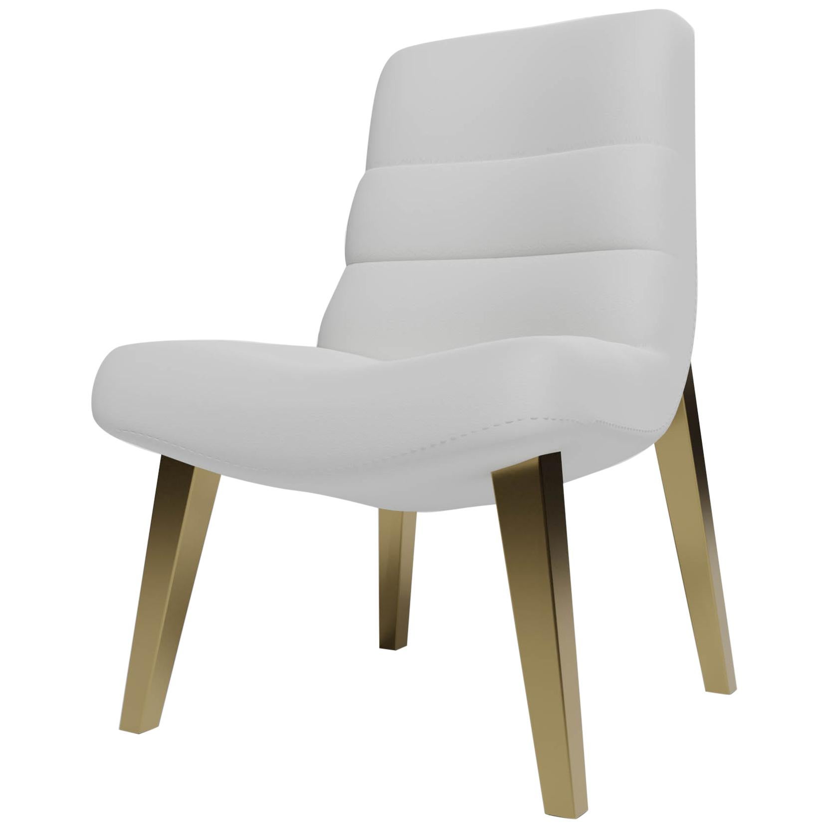ZUMA DINING CHAIR - Modern Design in Lealpell Leather with Metallic Legs