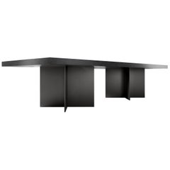 ZUMA DINING TABLE - Modern Design in High Gloss Wood Top and Metallic Base