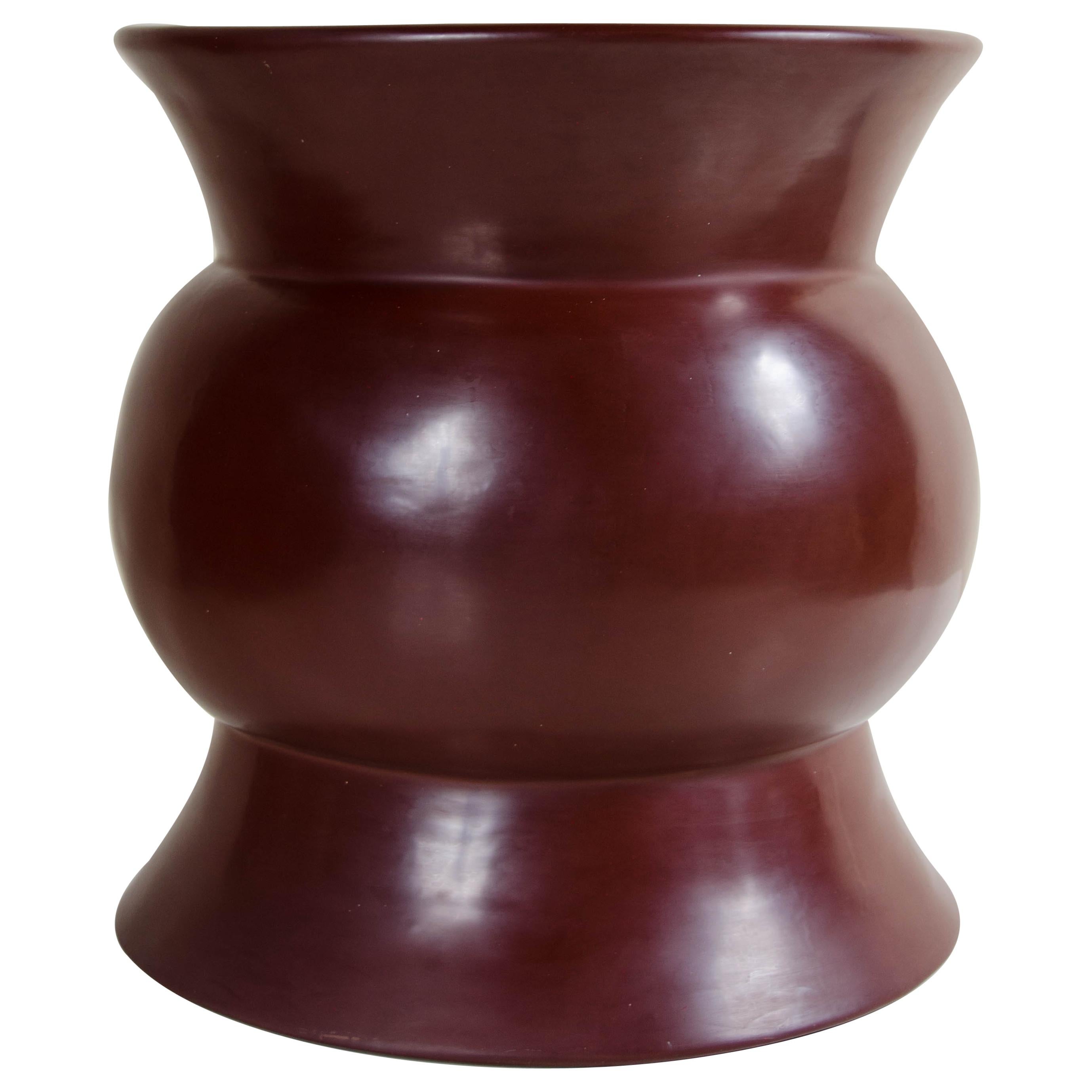 Tabouret de tambour Zun, laque abeille rouge de Robert Kuo, fait à la main, édition limitée en vente