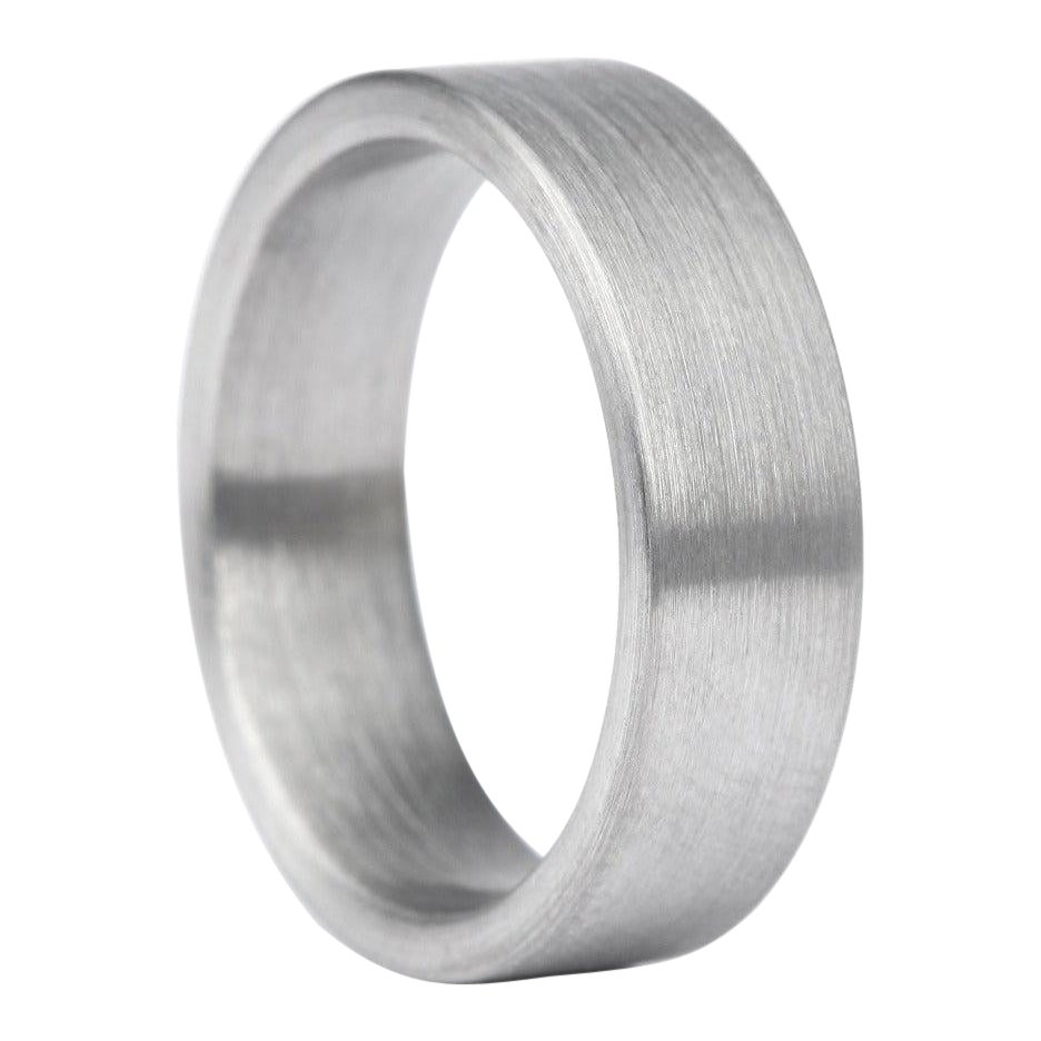 Im Angebot: Flach gebürsteter Tungsten 6,5 mm Komfort-Ehering von Zuna ()