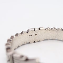 ZUNI 1970 Native American Geometric Bold Cuff In Solid .925 Sterling Silver