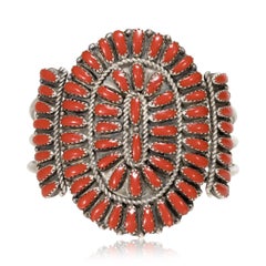 Zuni Bracelet en corail et argent sterling