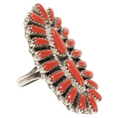 Zuni Koralle Petit Point Ring