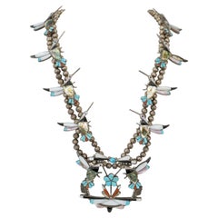 Vintage Zuni Hummingbird Squash Blossom