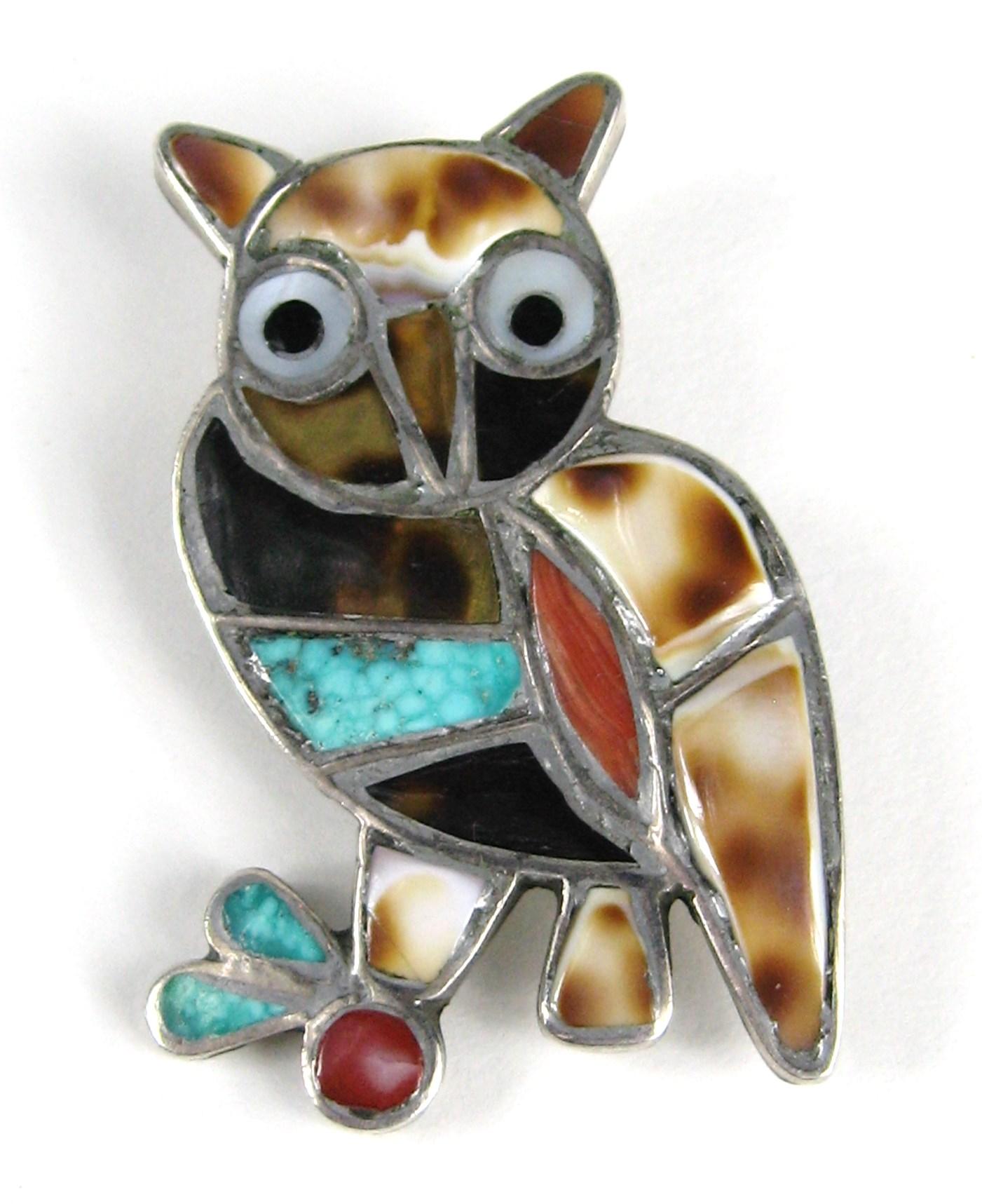 silver owl brooch