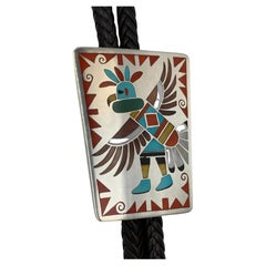 Zuni Inlay Bolo Tie by Rudell & Nancy Laconsello