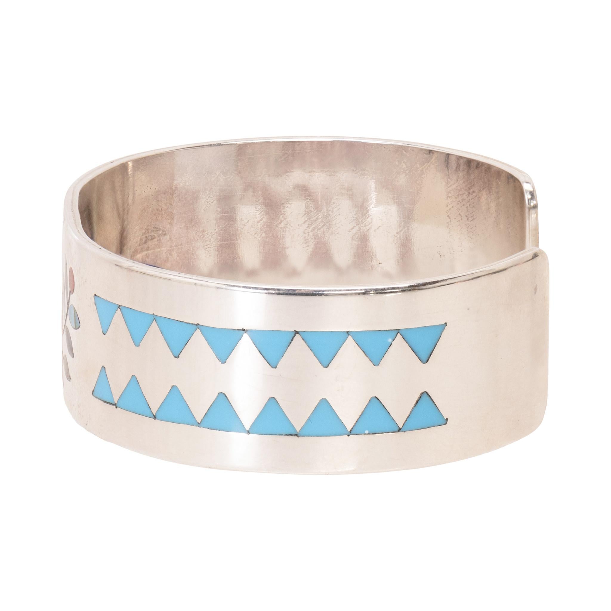 Native American Zuni Inlay Cardinal Bracelet For Sale