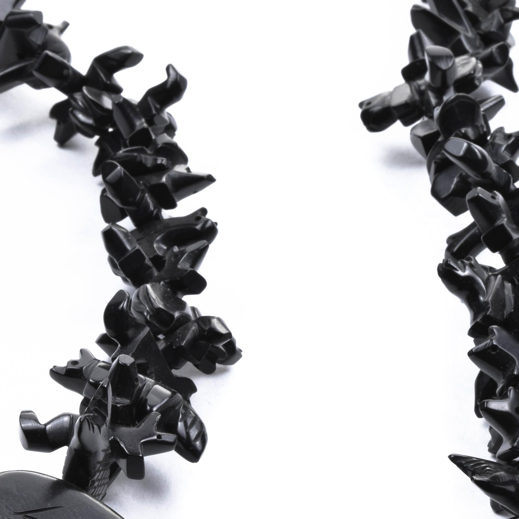 Zuni Jet Fetish Necklace For Sale at 1stDibs zuni bear meaning, zuni necklace, zuni bird necklace