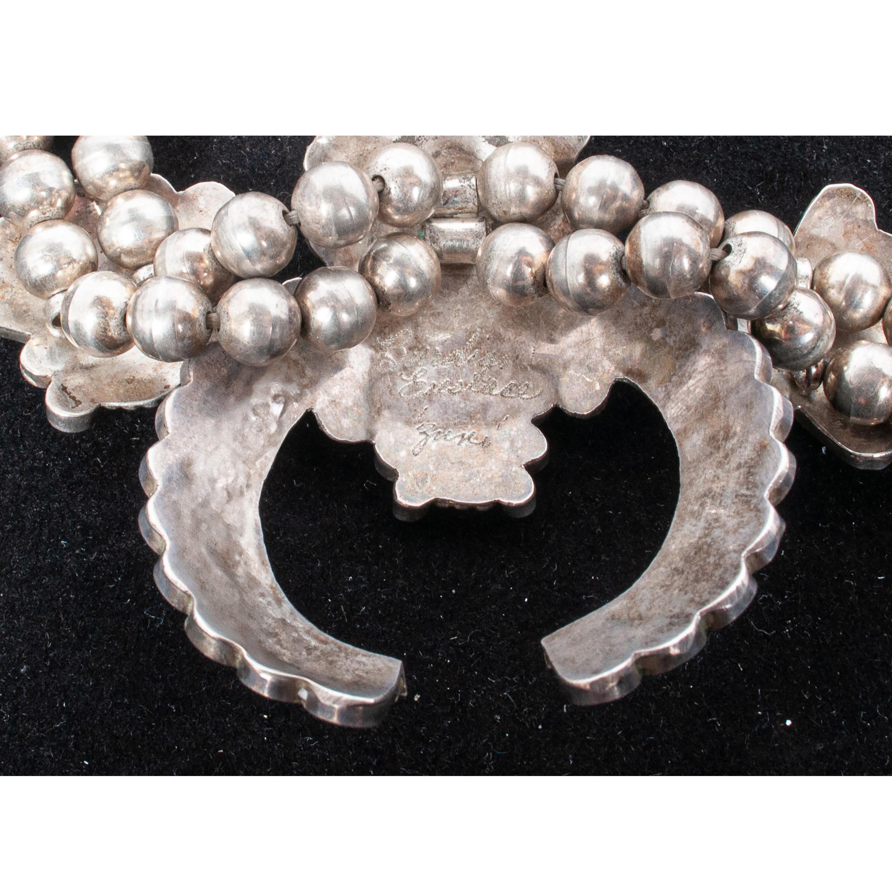 Zuni Pueblo Collar con incrustaciones de plata Sunface Pulsera Anillo de Burdian Eustace 1960 en venta 8
