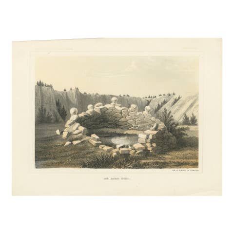 Zuni Sacred Spring, New Mexico - Litho from the Pacific Railroad Survey, 1856