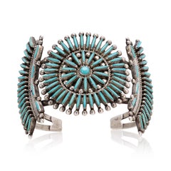 Pulsera de turquesa de punto de aguja de la Bella Durmiente de Zuni