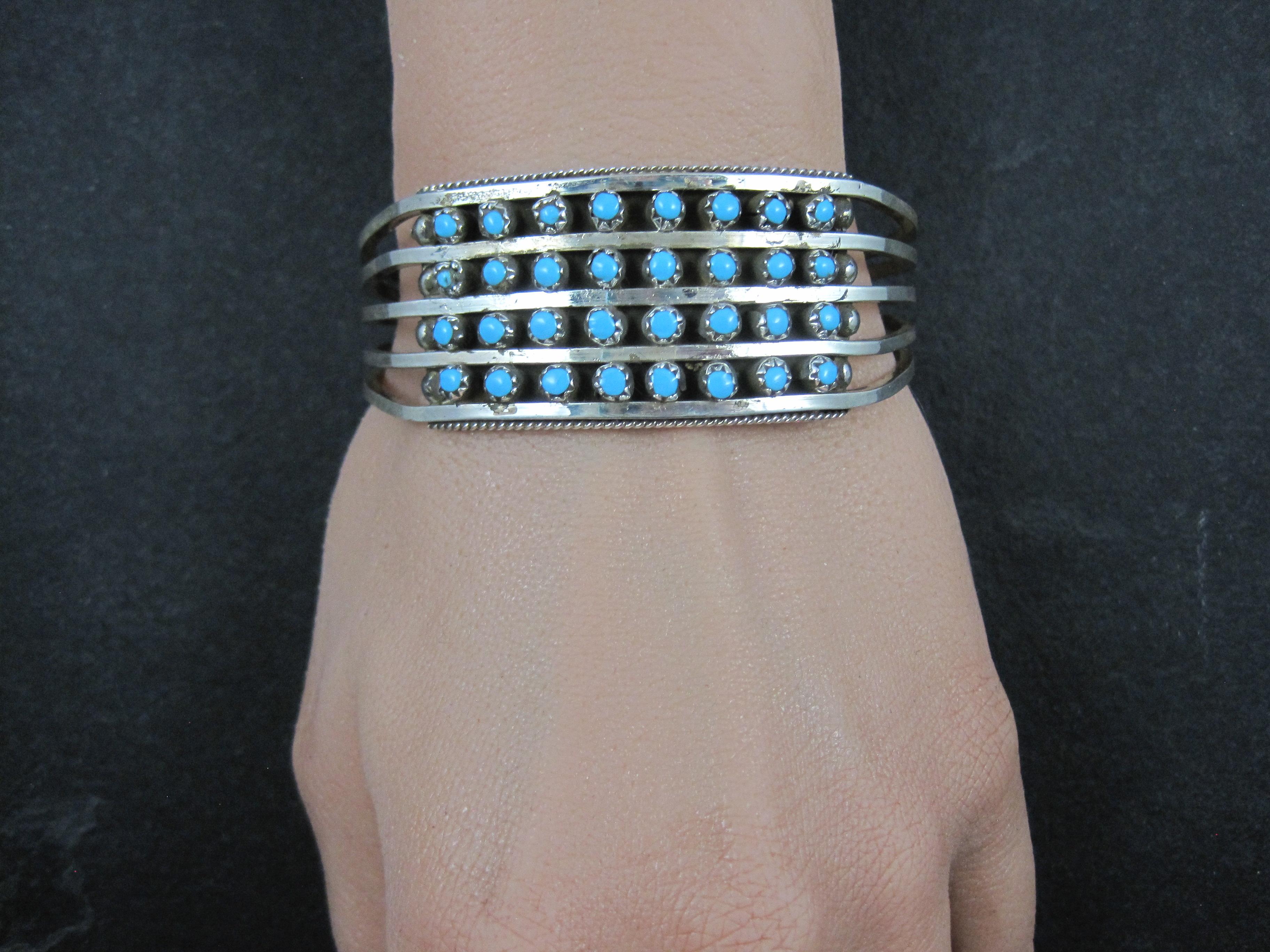 Zuni Snake Eye Turquoise Cuff Bracelet 6