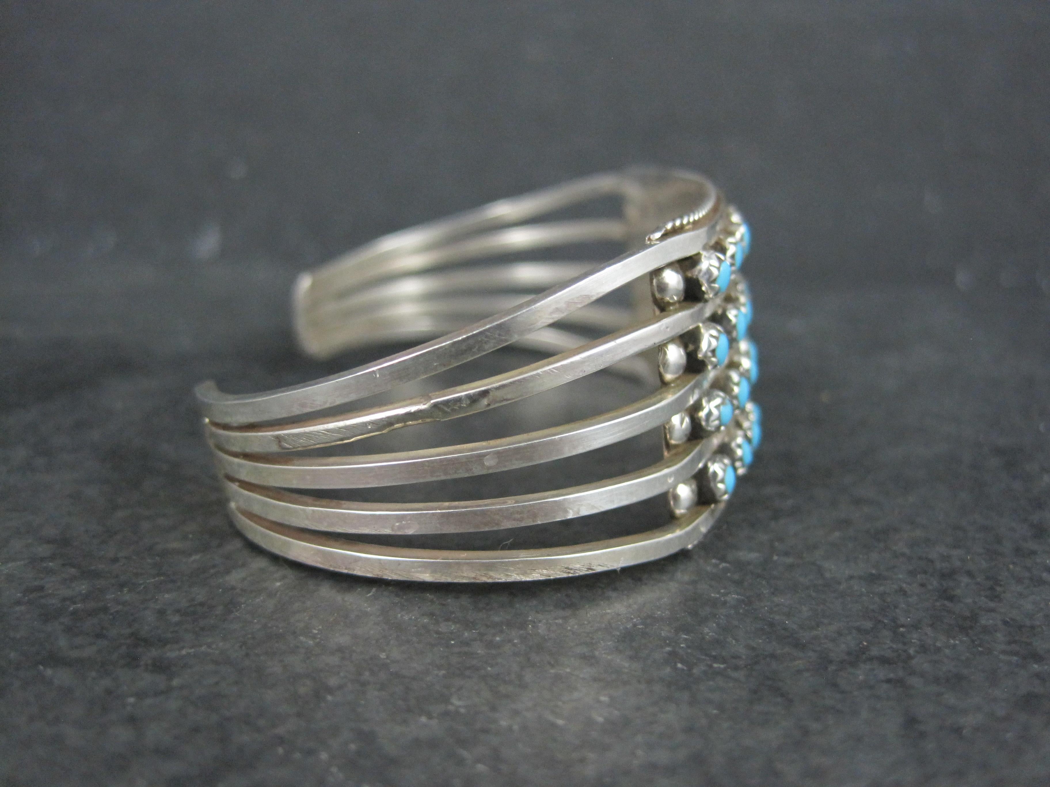 Zuni Snake Eye Turquoise Cuff Bracelet 6