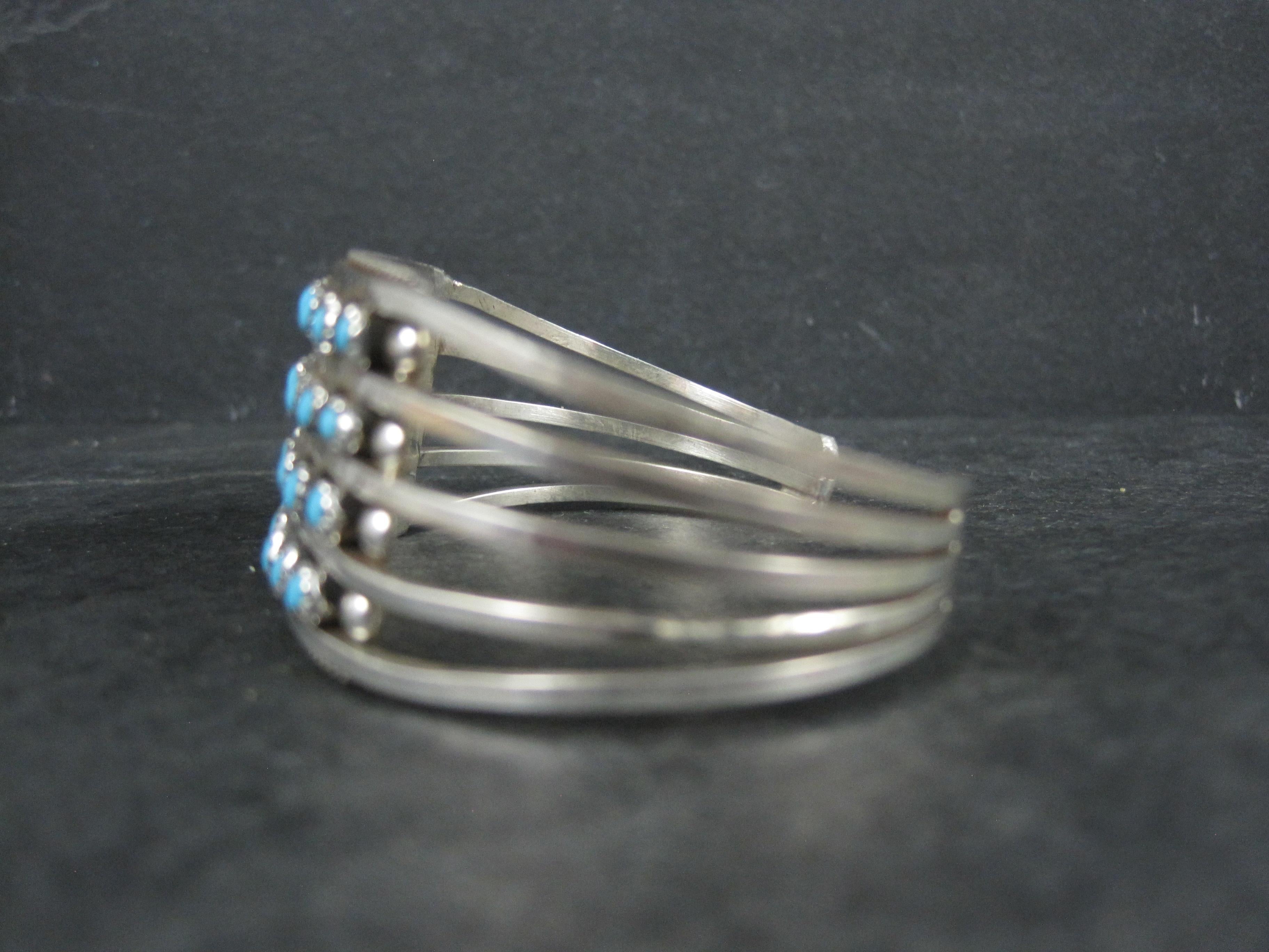 Taille cabochon Zuni Snake Eye Turquoise Cuff Bracelet 6