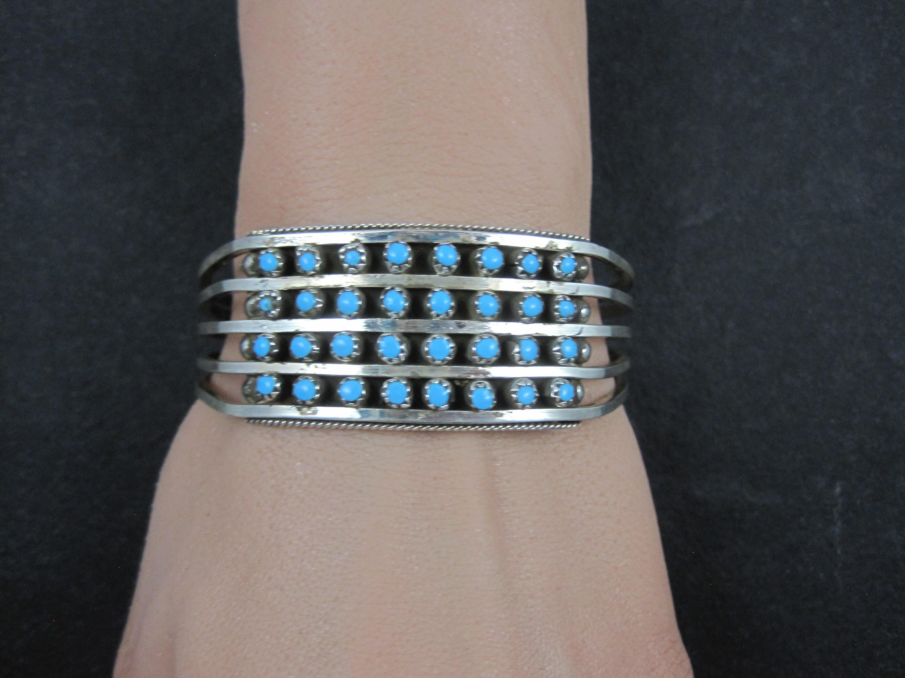 Zuni Snake Eye Turquoise Cuff Bracelet 6