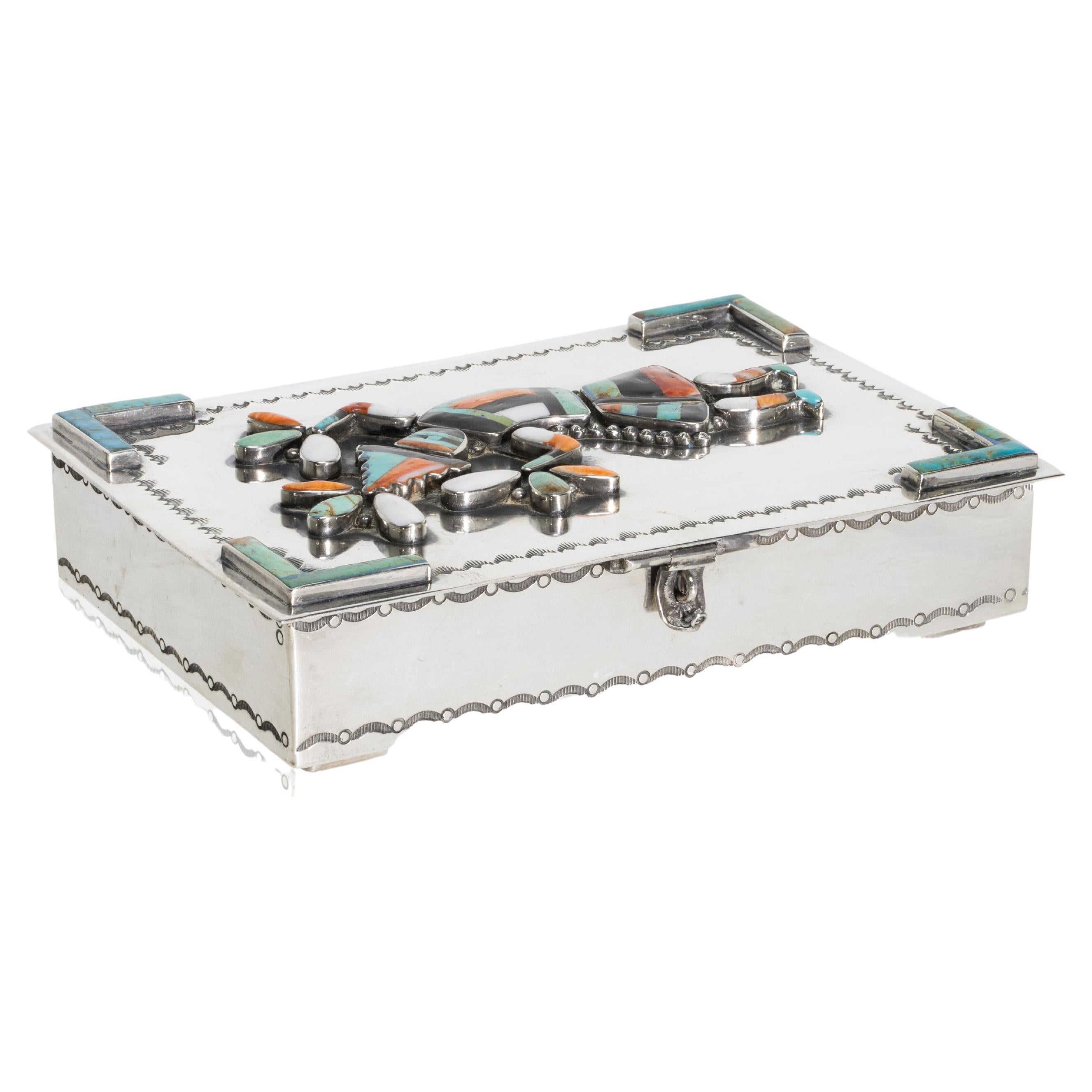 Zuni Sterling and Turquoise Jewelry Box