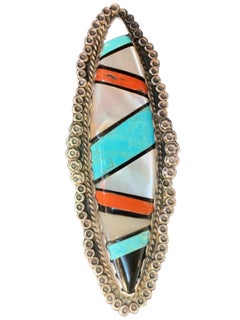 Zuni Sterling Silver Inlay Ring by Roderick Tenorio, 2013s