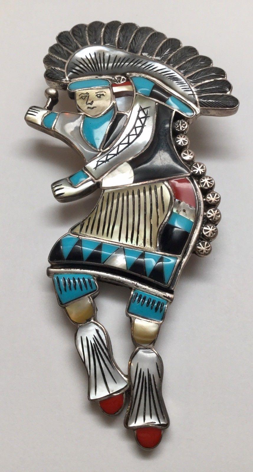 Zuni Native American sterling silver multi stone inlay Tribal Dancer bolo tie slide.

Slide only, no cord included.

Marked: Sterling
Unsigned

Measures: 4 1/4