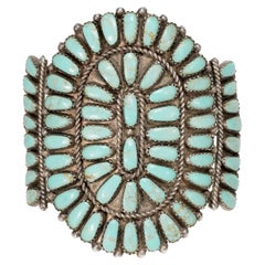 Retro Zuni Turquoise and Sterling Bracelet