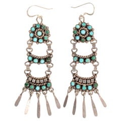 Zuni Turquoise and Sterling Earrings