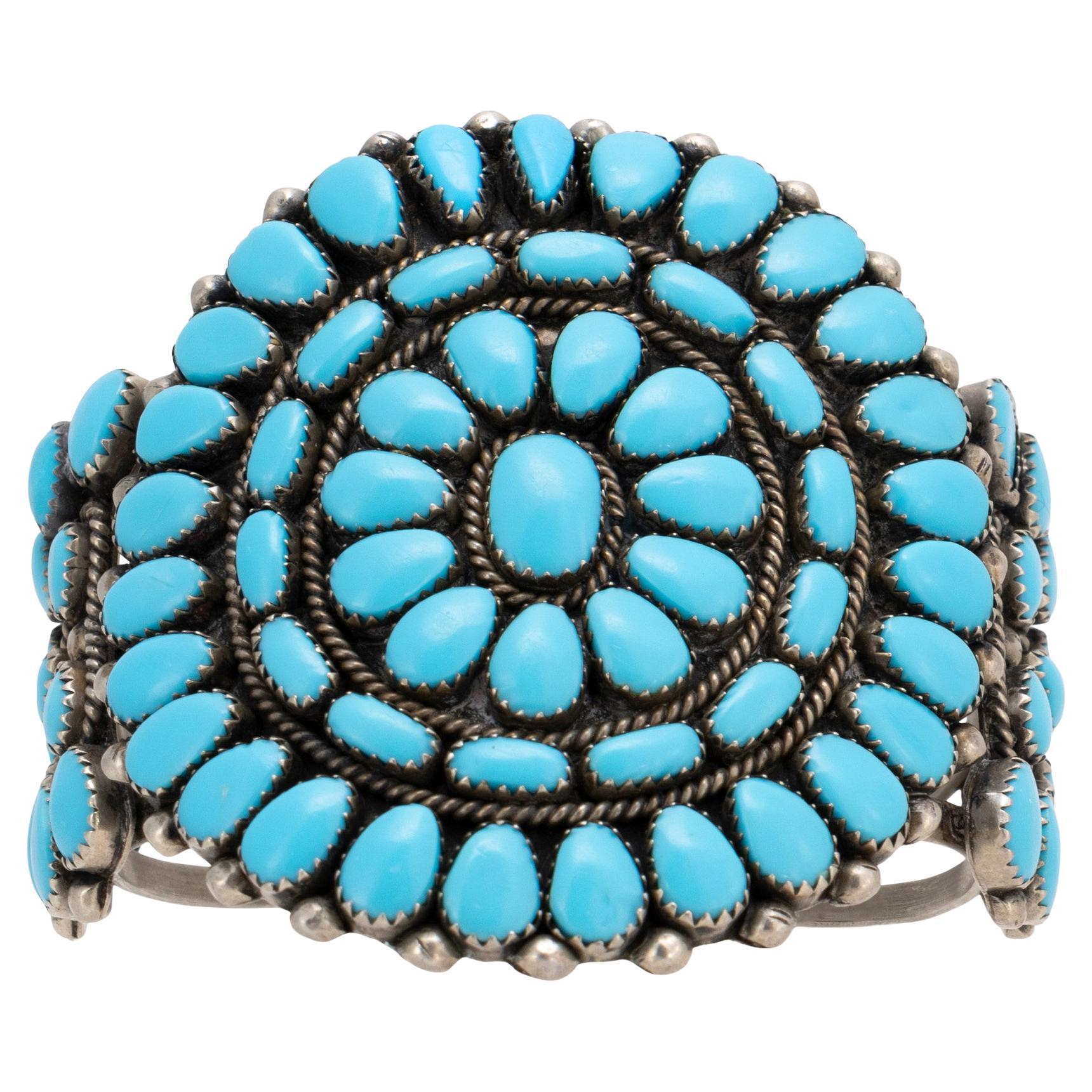 Zuni Turquoise Cluster Bracelet