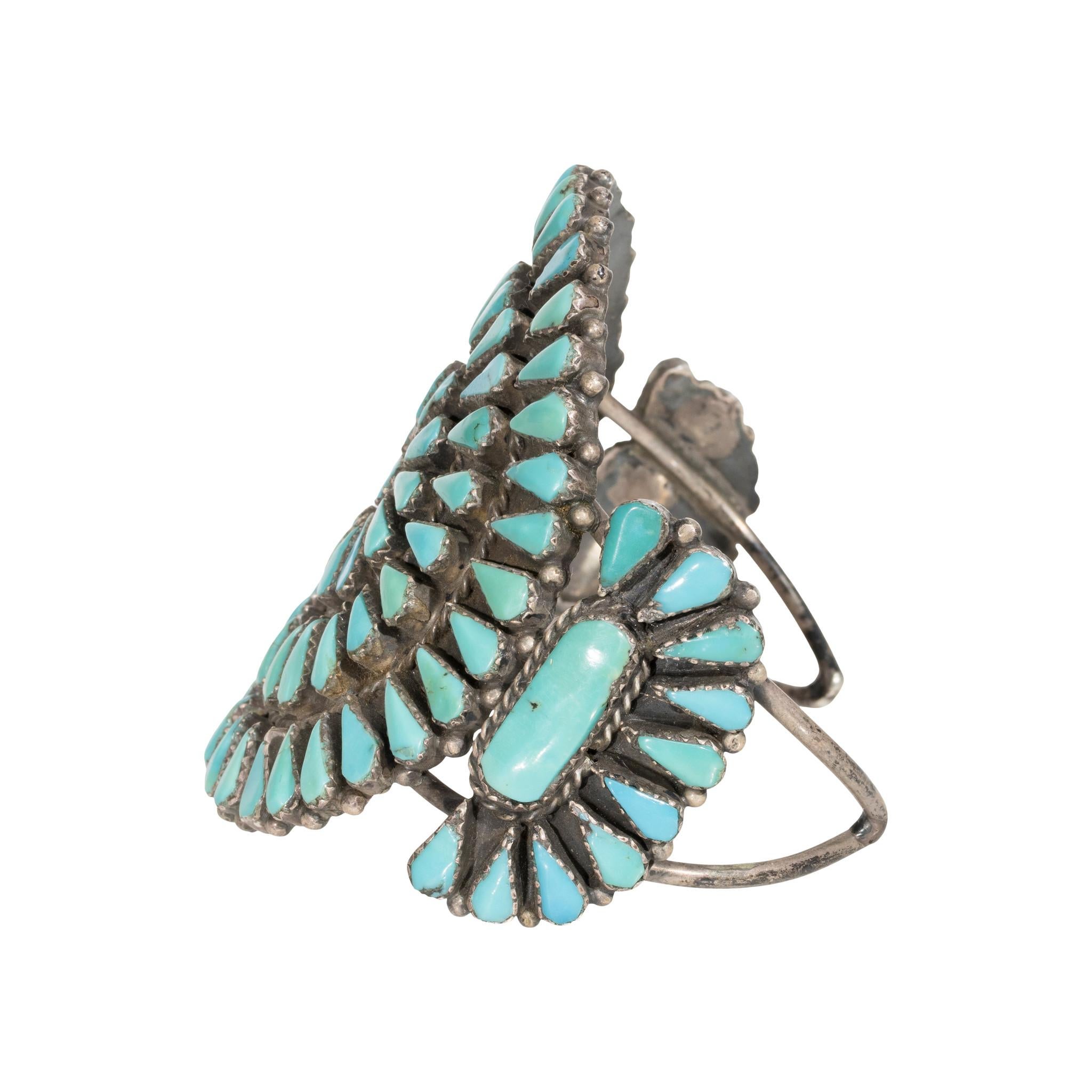 Nativo americano Bracciale a grappolo in turchese di Zuni in vendita