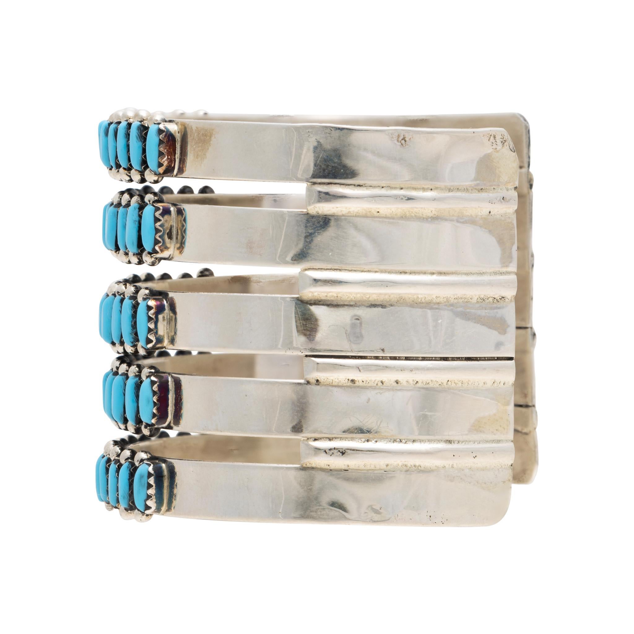Native American Zuni Turquoise Cuff Bracelet For Sale
