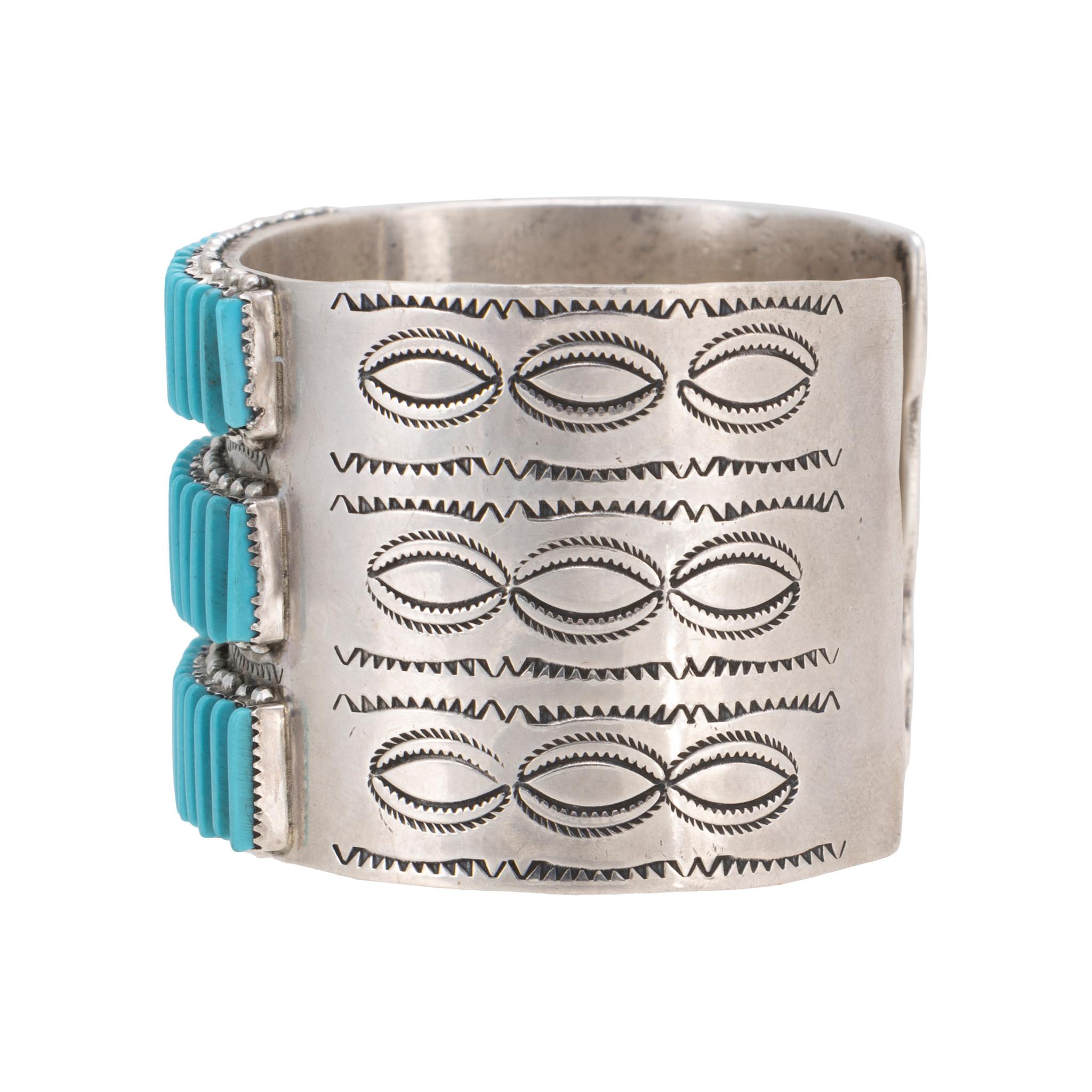 Zuni Türkis Nadelspitze Armband (Indigene Kunst (Nord-/Südamerika)) im Angebot