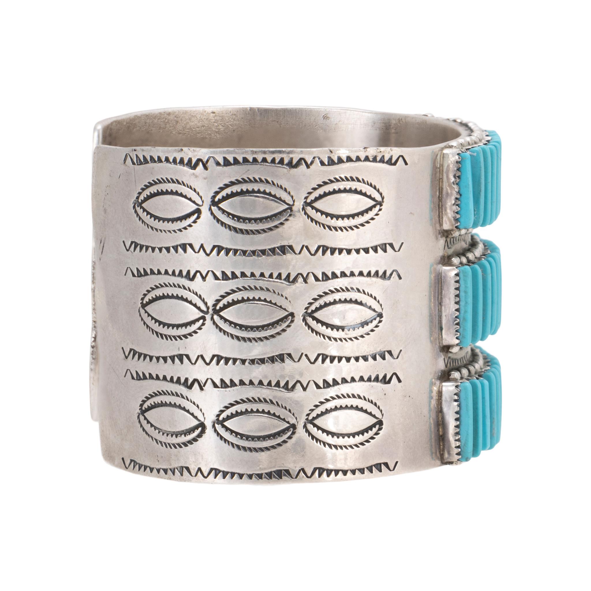 Zuni Türkis Nadelspitze Armband (Gemischter Schliff) im Angebot