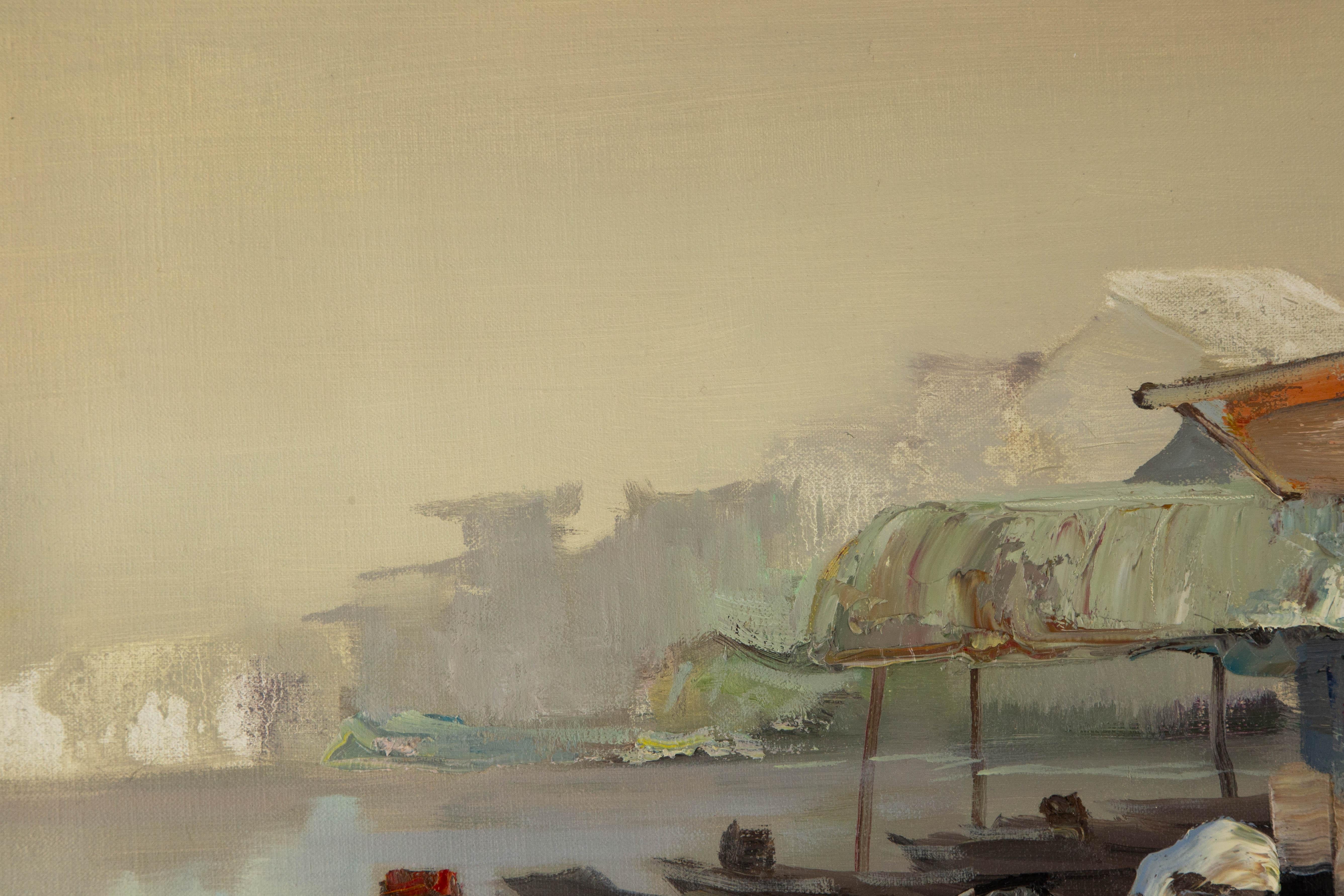 Zuowei Liao, olio originale impressionista su tela 