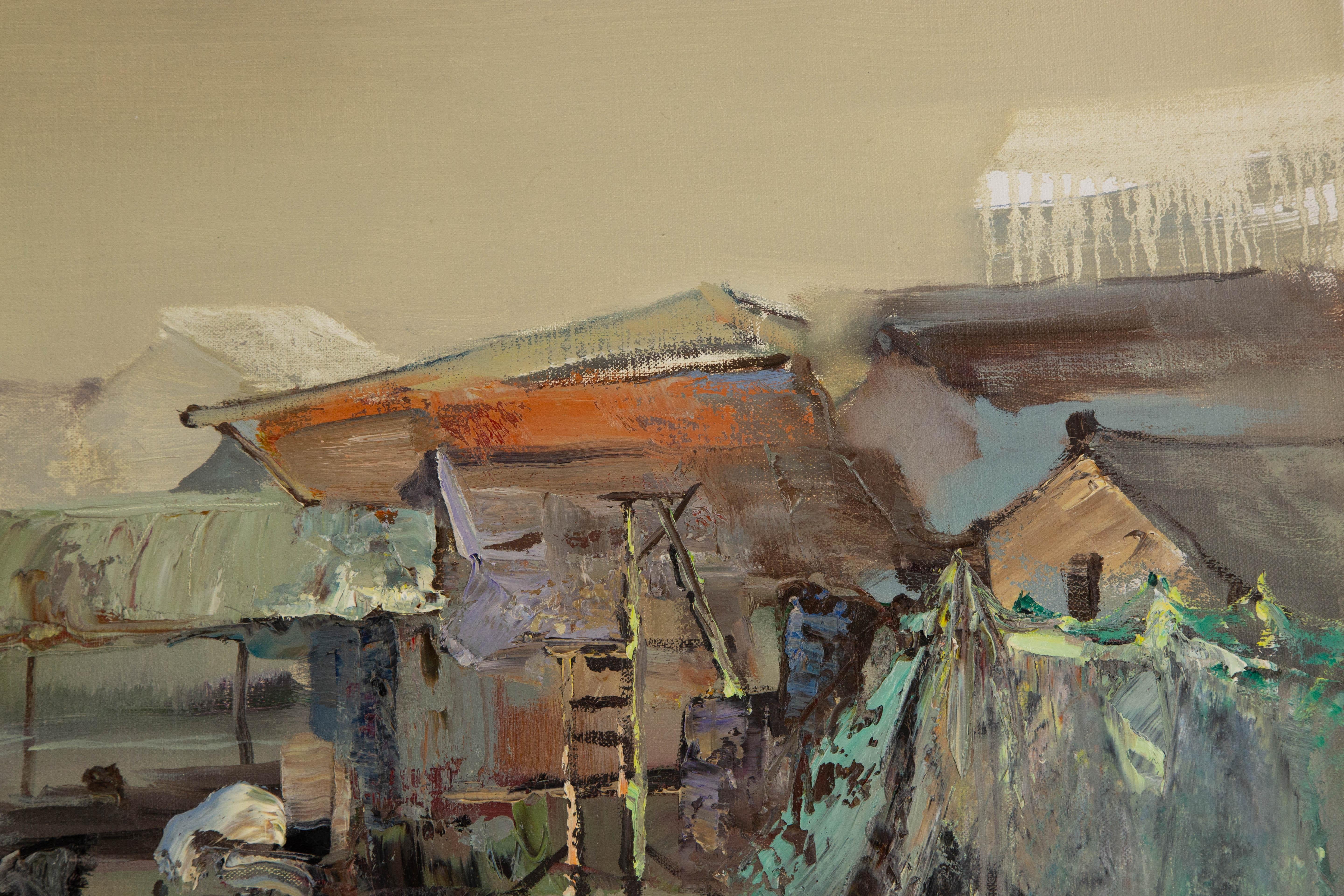Zuowei Liao, olio originale impressionista su tela 