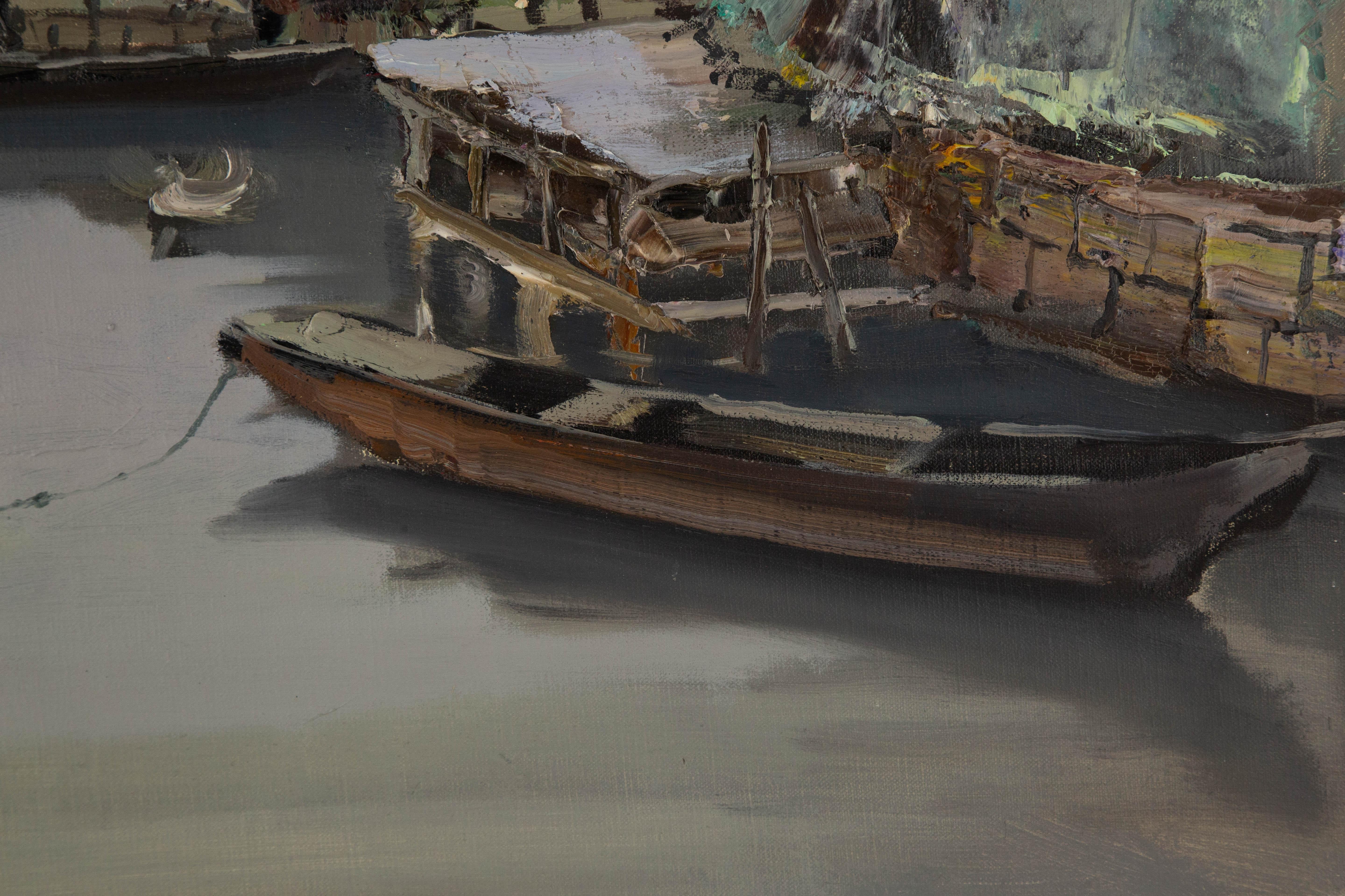Zuowei Liao, olio originale impressionista su tela 