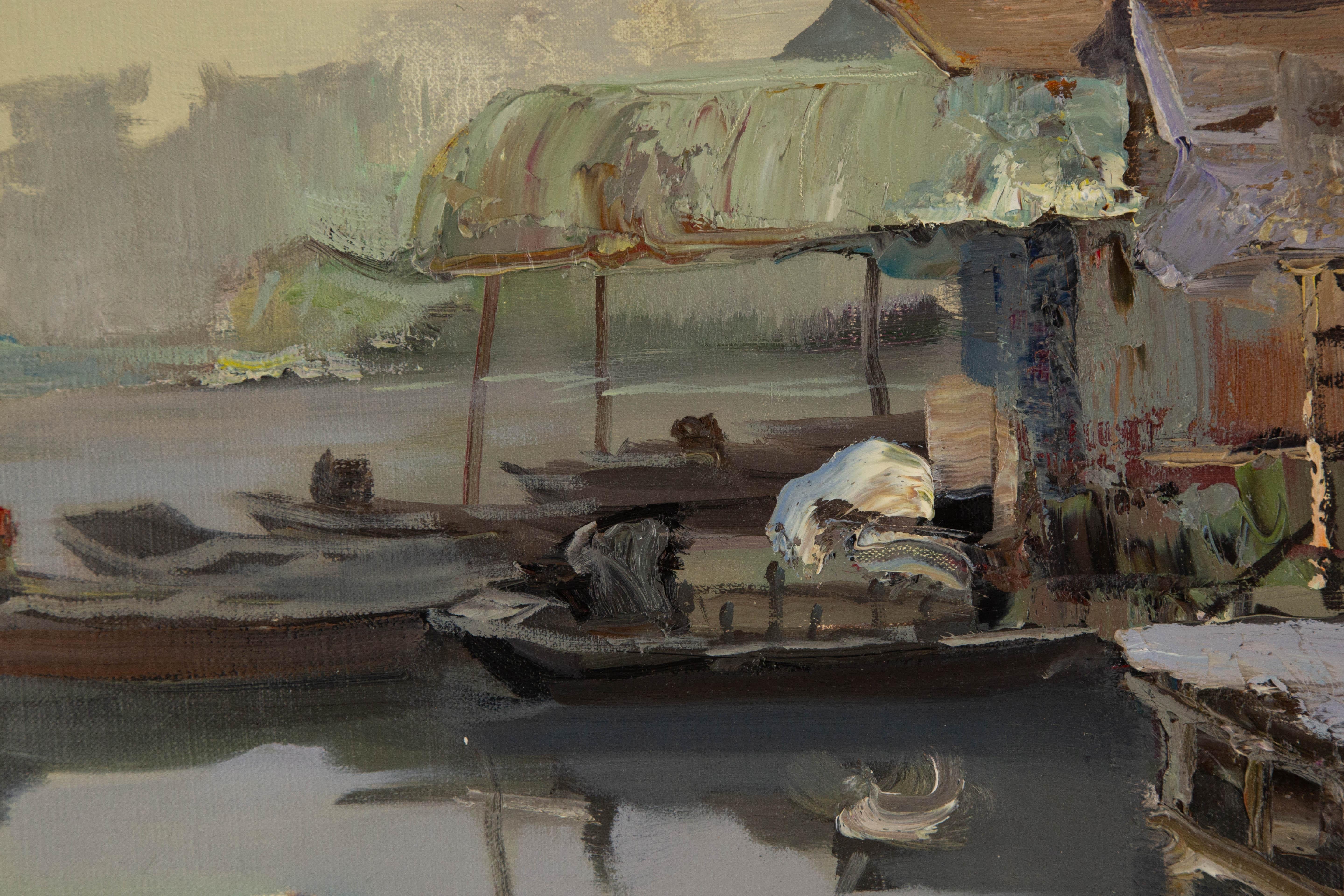 Zuowei Liao, olio originale impressionista su tela 
