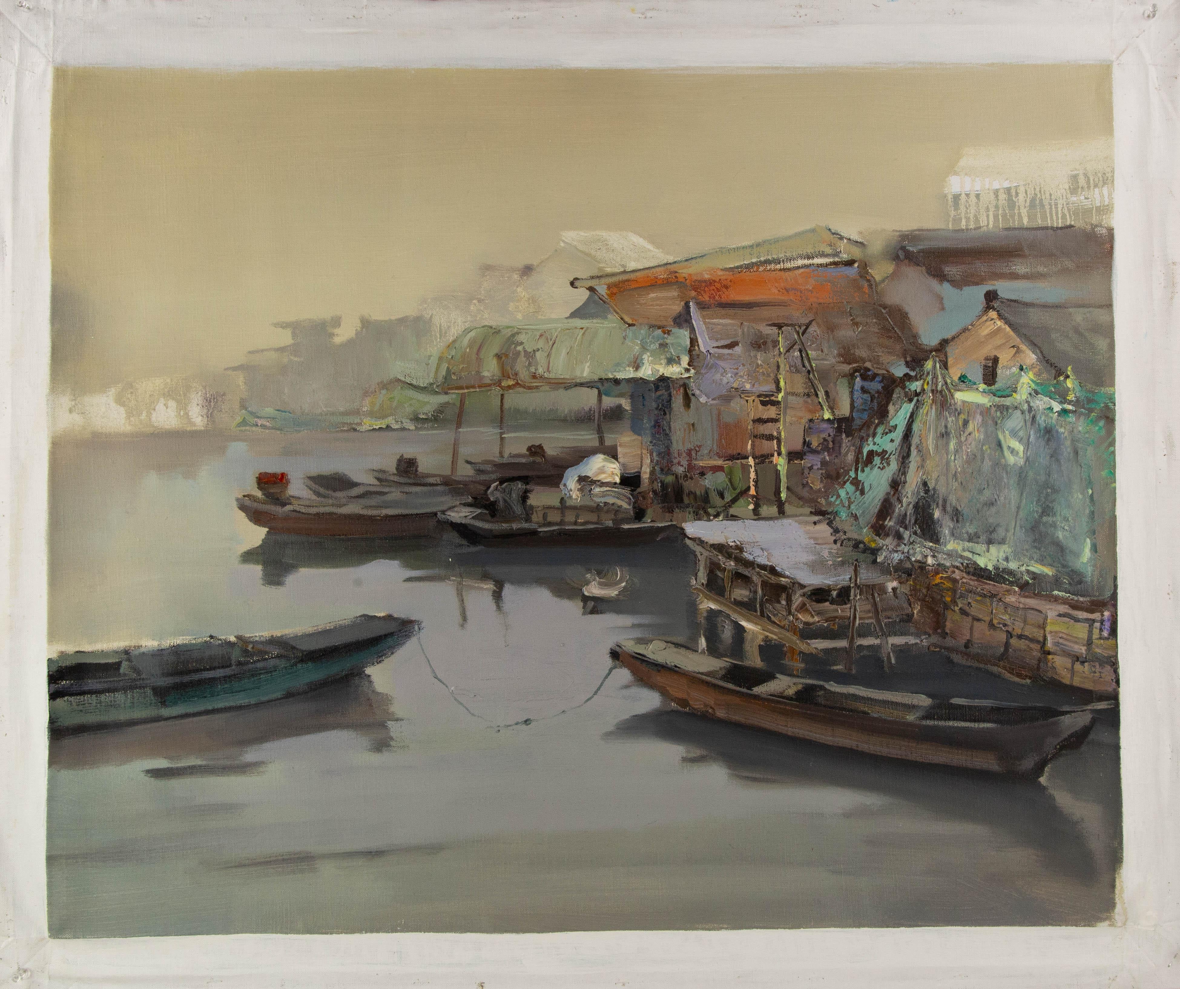 Zuowei Liao, olio originale impressionista su tela 