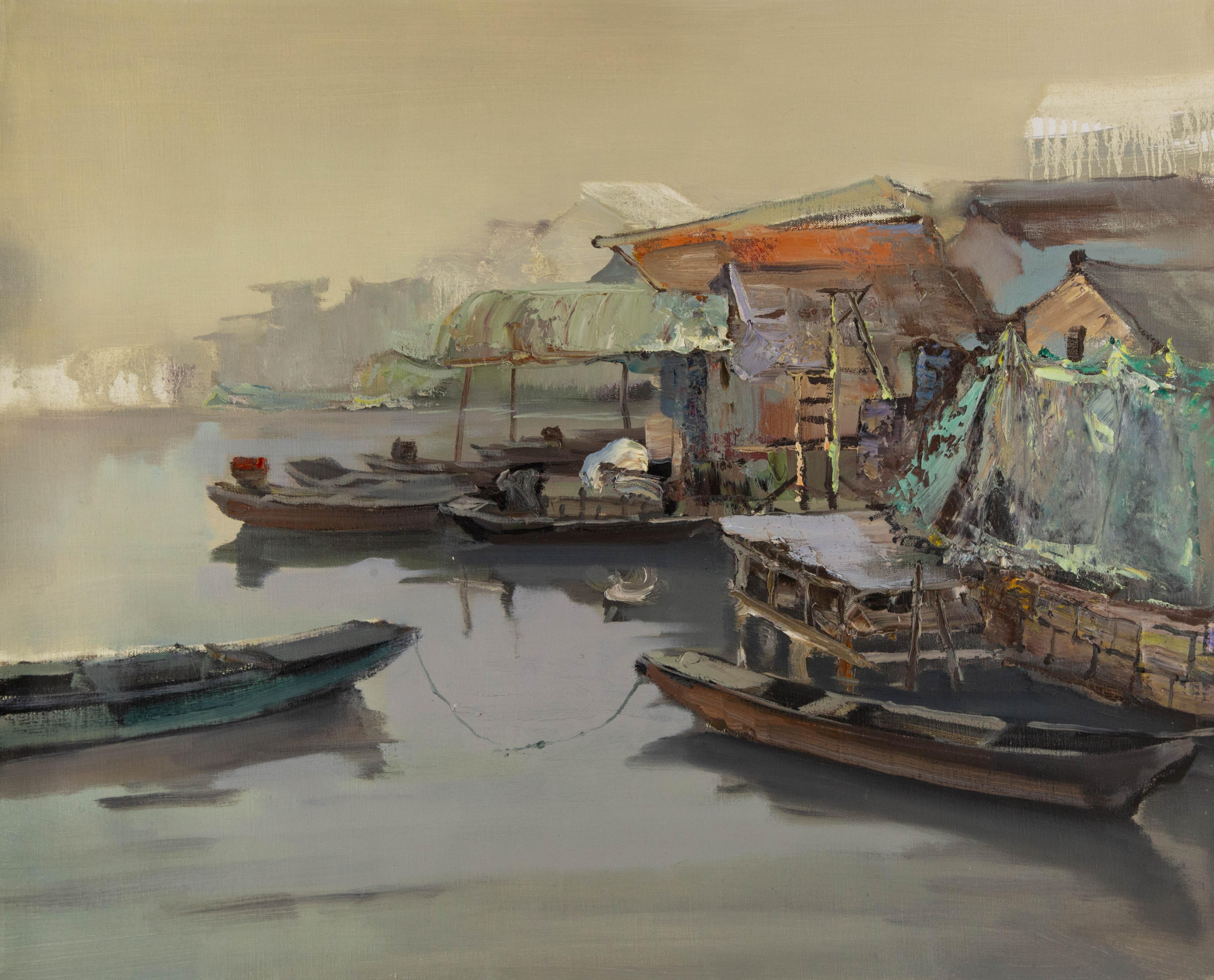  Titolo: Mercato galleggiante
 Medium: Olio su tela
 Dimensioni: 25 x 31 pollici
 Cornice: Possibilità di incorniciatura!
 Condizioni: Il dipinto appare in ottime condizioni.
 Nota: questo quadro non è teso
 Anno: 2016
 Artista: Zuowei Liao
 Firma: